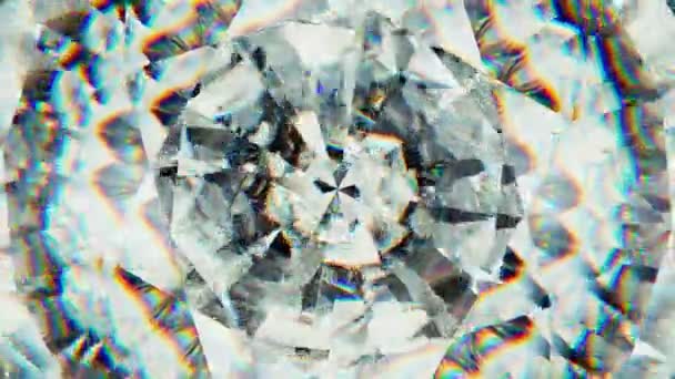 Brillo Diamante Macro Girar Lazo Sin Costura Con Efecto Caleidoscopio — Vídeo de stock