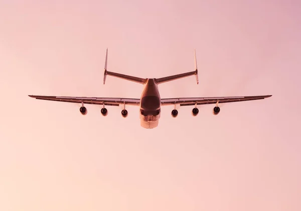 Antonov 225 Mriya Letadlo Vzletu Letiště Gostomel Při Západu Slunce — Stock fotografie