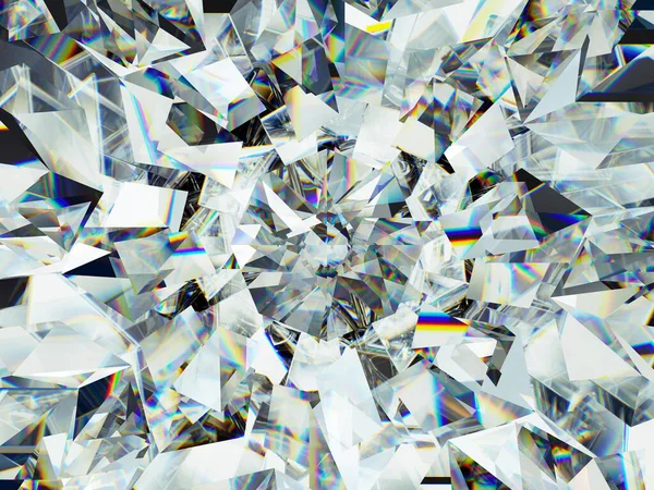 Gemstone or diamond texture closeup and kaleidoscope. 3d render, 3d illustration