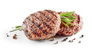Taze ızgara burger eti.