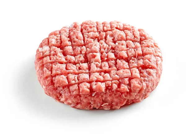 Fresh Raw Burger Meat Isolated White Background — Stock Photo, Image