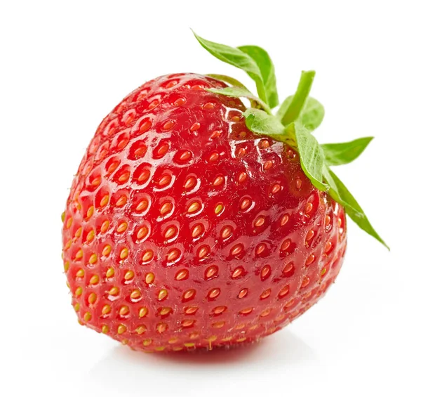 Frische Rote Erdbeere Isoliert Auf Weißem Hintergrund Selektiver Fokus — Stockfoto
