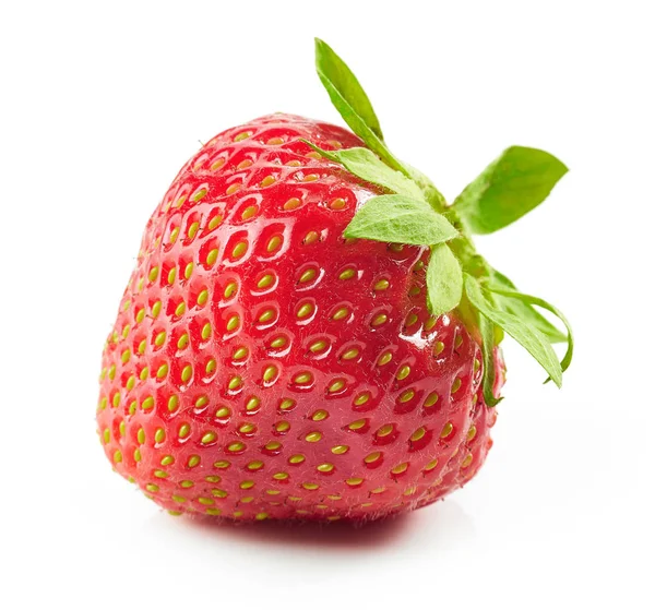 Frische Rote Erdbeere Isoliert Auf Weißem Hintergrund — Stockfoto