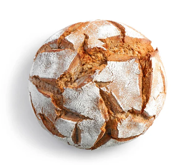 Frisch Gebackenes Brot Isoliert Auf Weißem Hintergrund Ansicht Von Oben — Stockfoto