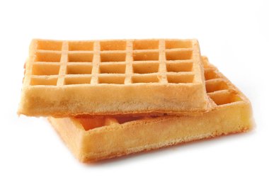 Beyaz arkaplanda izole edilmiş waffle 'lar
