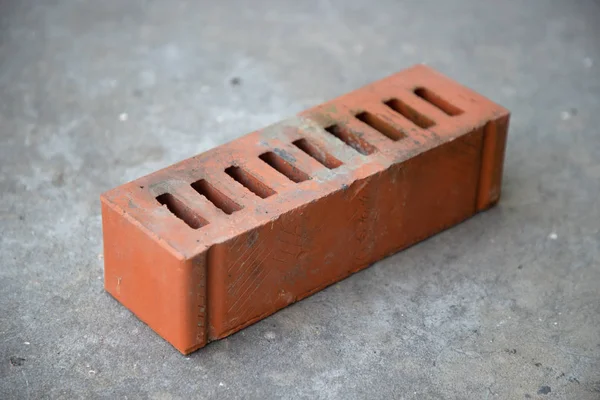 Old Brick Grey Concrete Background Selective Focus — Stock Photo, Image