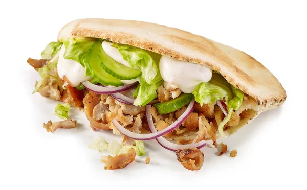 Döner Kebab op witte achtergrond — Stockfoto