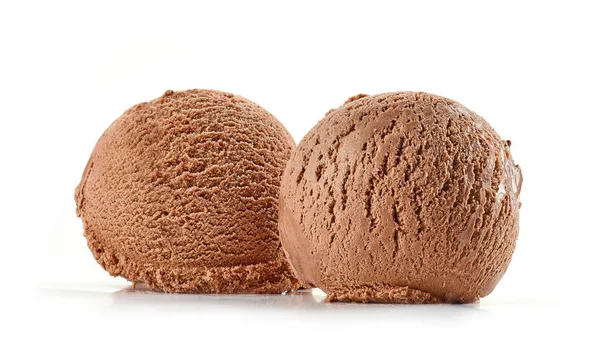 Chocolate ice cream on white background — Stock Photo, Image