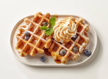 belçika waffle tatlı tabağı