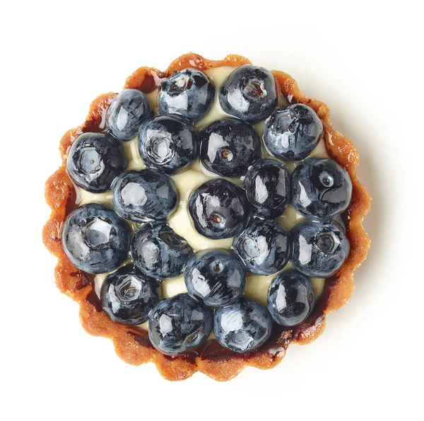 Blueberry Tart isolado no fundo branco — Fotografia de Stock