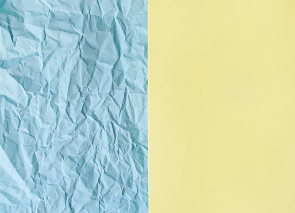 Blue Crumpled Yellow Smooth Paper Texture — Stock Photo, Image