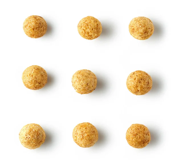 Sweet Breakfast Cereal Balls Isolated White Background Top View — Stock Photo, Image