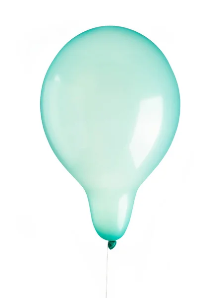 Balão Azul Claro Isolado Fundo Branco — Fotografia de Stock