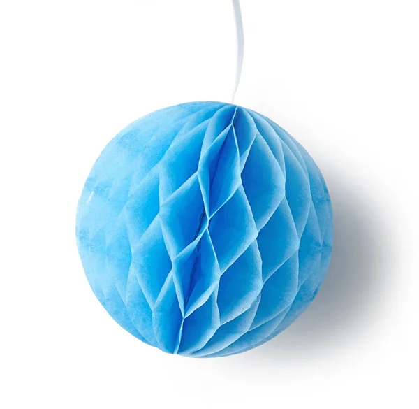 Голубая Ткань Помпон Декор Изолирован Белом Фоне — стоковое фото