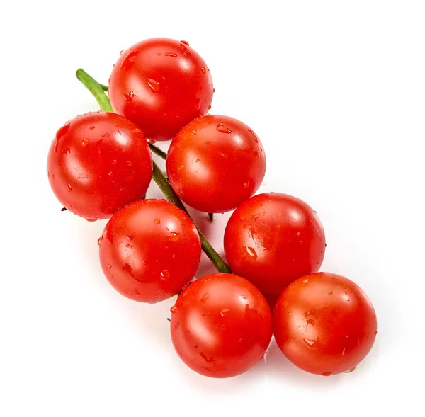 Tomates Húmedos Frescos Aislados Sobre Fondo Blanco — Foto de Stock