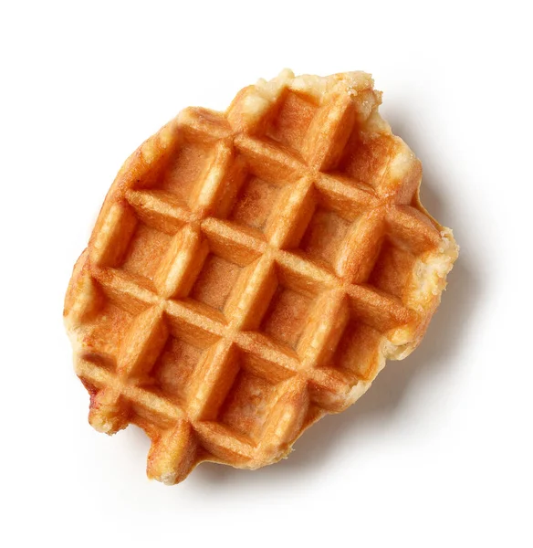 Beyaz Arkaplanda Izole Belçika Waffle Üst Görünüm — Stok fotoğraf