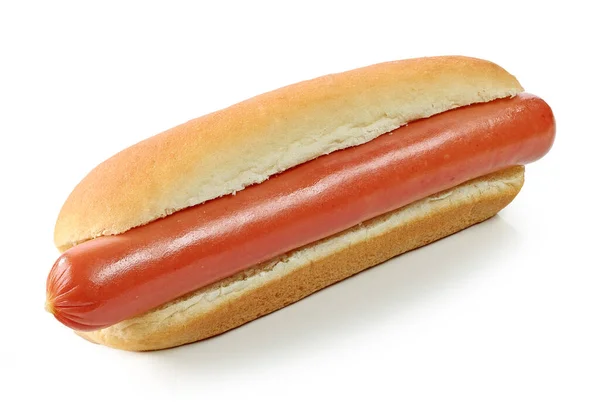 Hot Dog Elszigetelt Fehér Háttér — Stock Fotó