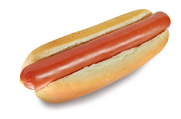 Hot Dog Elszigetelt Fehér Háttér — Stock Fotó