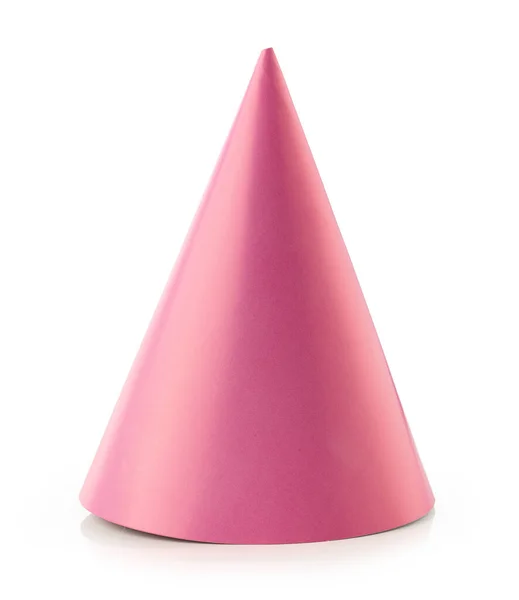 Pink Paper Party Hat Isolated White Background — Stock Photo, Image