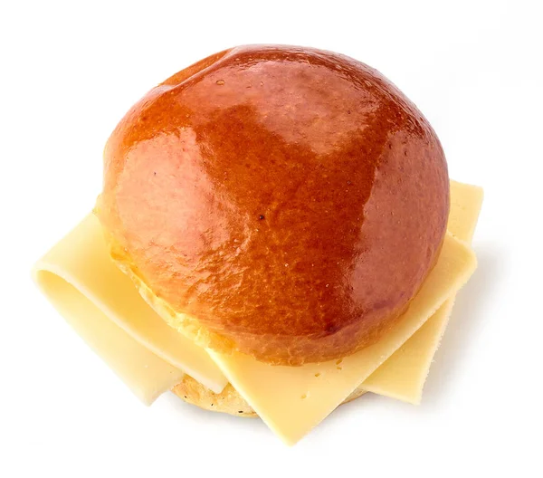 Frühstück Sandwich Mit Käse Isoliert Auf Weißem Hintergrund — Stockfoto