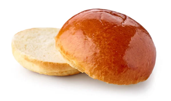 Vers Gebakken Half Gebakken Ontbijt Broodbroodje Geïsoleerd Witte Achtergrond — Stockfoto