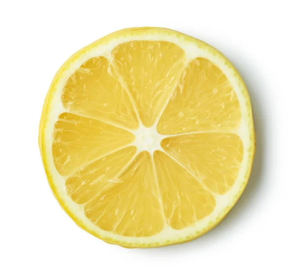 Scheibe Reife Zitrone Isoliert Auf Weißem Hintergrund Draufsicht — Stockfoto