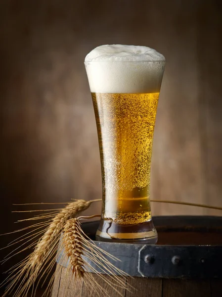 Vaso Cerveza Barril Madera —  Fotos de Stock