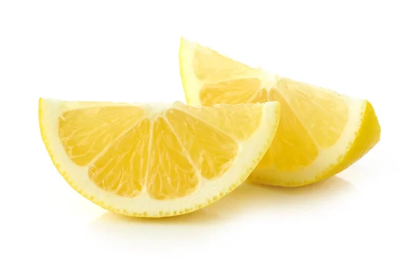 Fresh Lemon Slices Isolated White Background — Stock Photo, Image