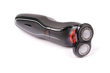 İzole yumuşak gölge beyaz zemin üzerine siyah tıraş tıraş makinesi