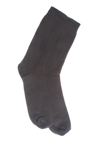 Chaussettes Noires Pour Hommes Isolées Sur Fond Blanc — Photo