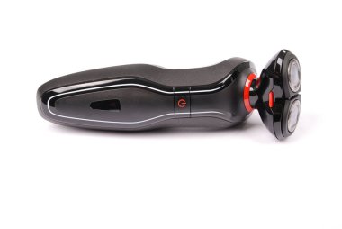 İzole yumuşak gölge beyaz zemin üzerine siyah tıraş tıraş makinesi