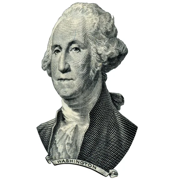 Portrait First Usa President George Washington Looks One Dollar Bill — Stock Photo, Image