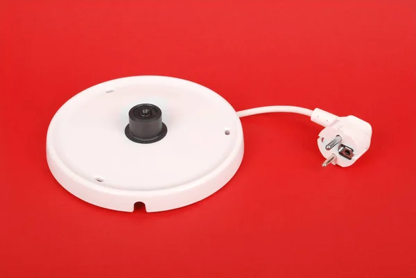 Base Unit Electrical Kettle Isolated Red Background — Stock Photo, Image