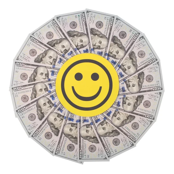 Úsměv Tváře Mandalu Kaleidoskop Peněz Abstraktní Peníze Pozadí Rastrový Vzorek — Stock fotografie