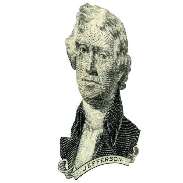 Retrato Presidente Dos Eua Thomas Jefferson Como Ele Olha Para — Fotografia de Stock