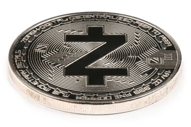 Beyaz arka planda izole gümüş zcash. (kırpma yolu)