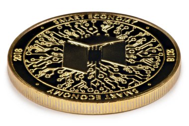 Altın Neo beyaz arka planda izole. (kırpma yolu)