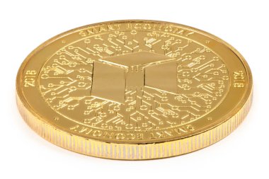 Altın Neo beyaz arka planda izole. (kırpma yolu)