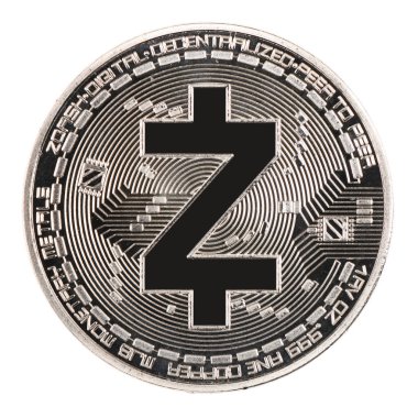 Beyaz arka planda izole gümüş zcash. (kırpma yolu)