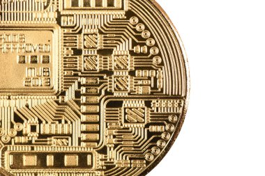 Altın monero beyaz arka plan üzerinde izole.