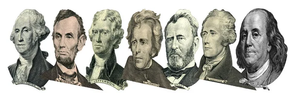 Портреты президентов и политиков из доллара — стоковое фото