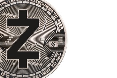 Beyaz arka planda izole gümüş zcash. 