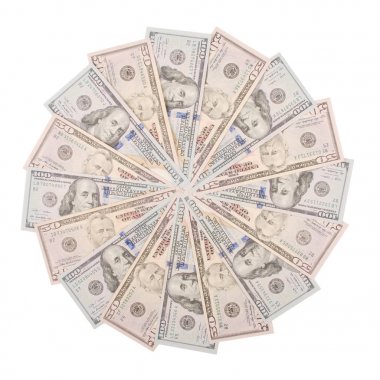 Mandala kaleydoskop para üzerinden. Soyut para arka plan tarama deseni tekrar mandala daire. 