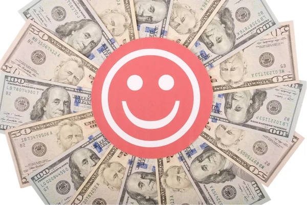 Посмішка дивиться на мандали калейдоскоп з грошей . — стокове фото