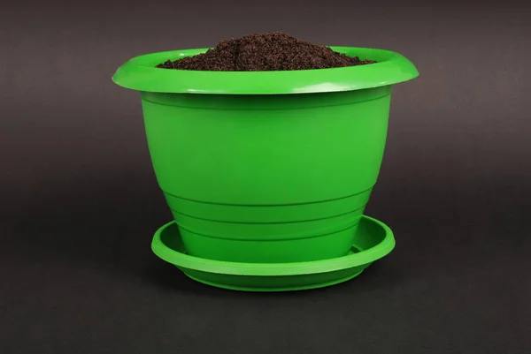 緑のプラスチック植木鉢 — ストック写真