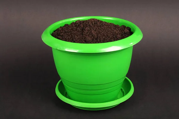 緑のプラスチック植木鉢 — ストック写真