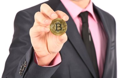 Altın Bitcoin'i beyaza yalıtan adam