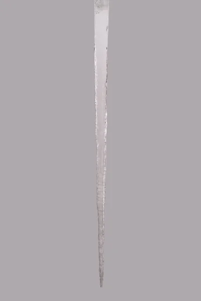 Icicle isolato su un grigio (percorso di ritaglio ) — Foto Stock