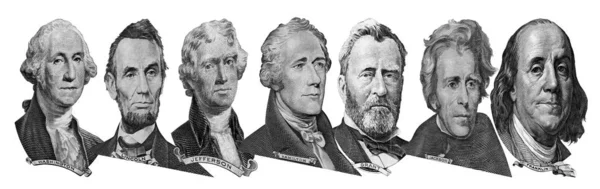 Портреты президентов и политиков из доллара — стоковое фото