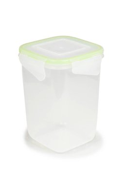 Gıda plastik kutu beyaz izole (Kırpma yolu)